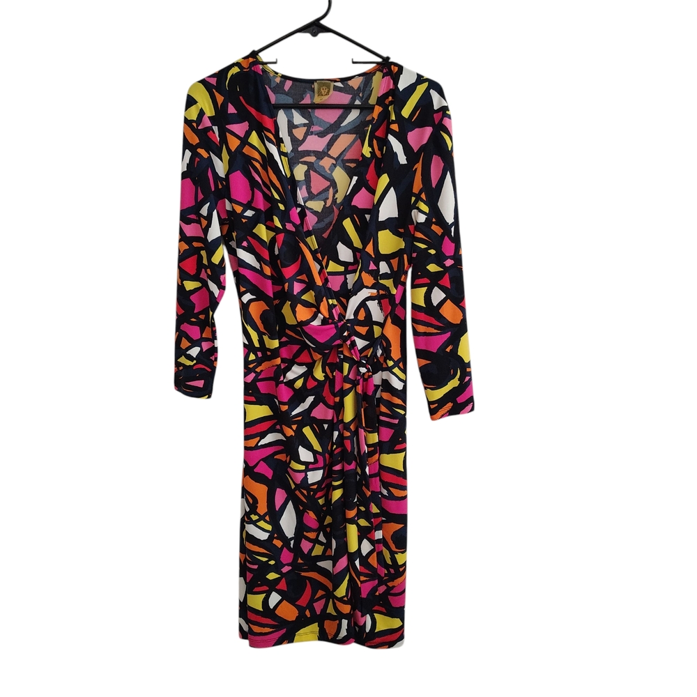 Colorful Abstract Print Women's Dress EXOTIC EDGY WILD STATEMENT CHIC EASY FUN